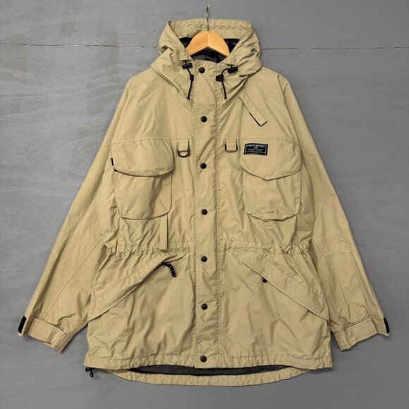 Vintage Polo Sport Ralph Lauren‎ Sportsman Tan Adventure Jacket Large - Picture 1 of 7